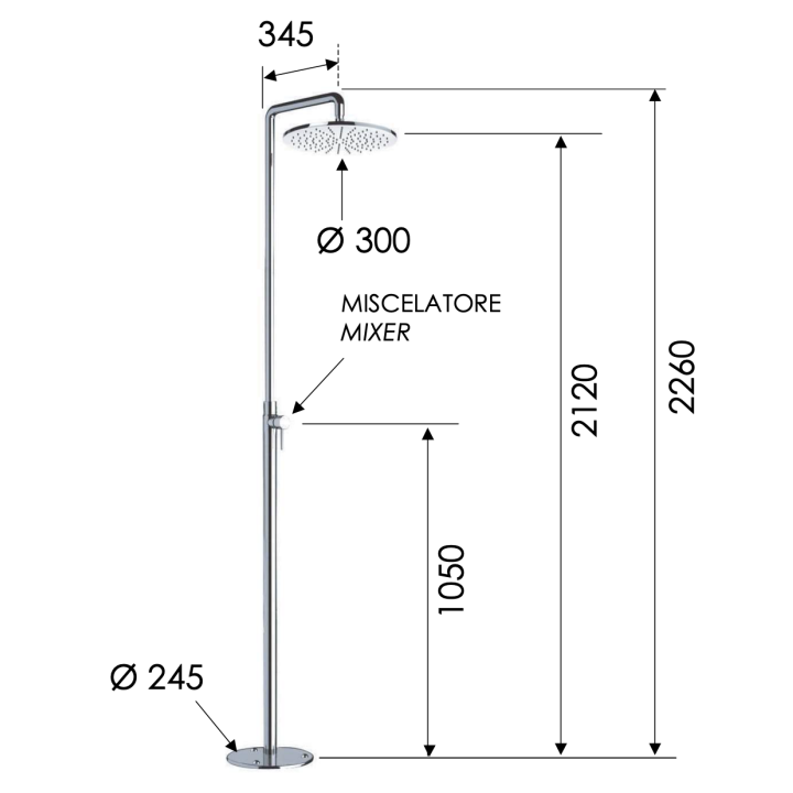 Душевая система Remer Rubinetterie хром, 331N52
