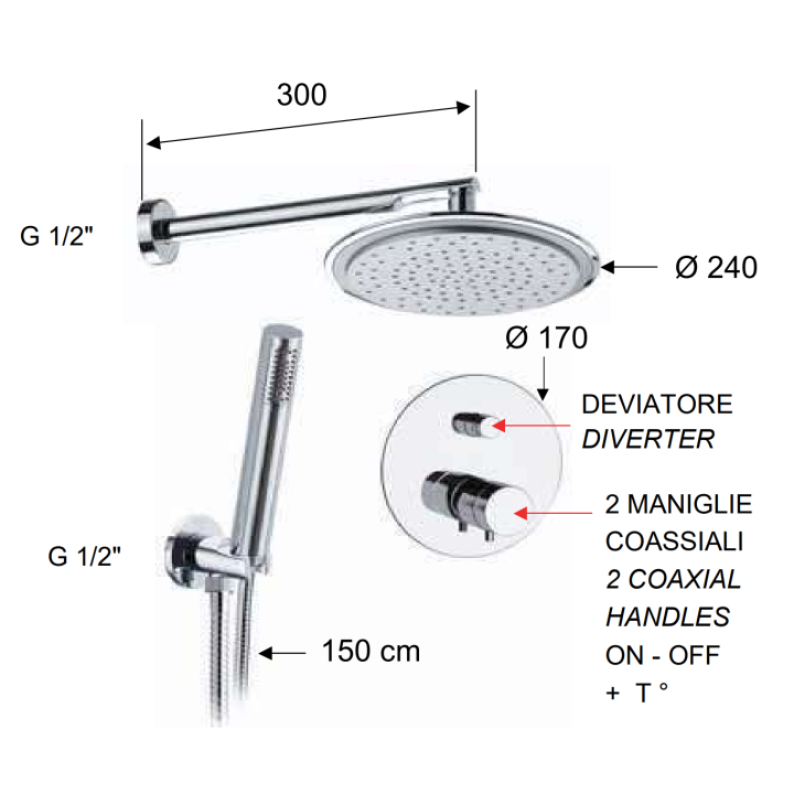 Душевая система Remer Elegance NT09S02