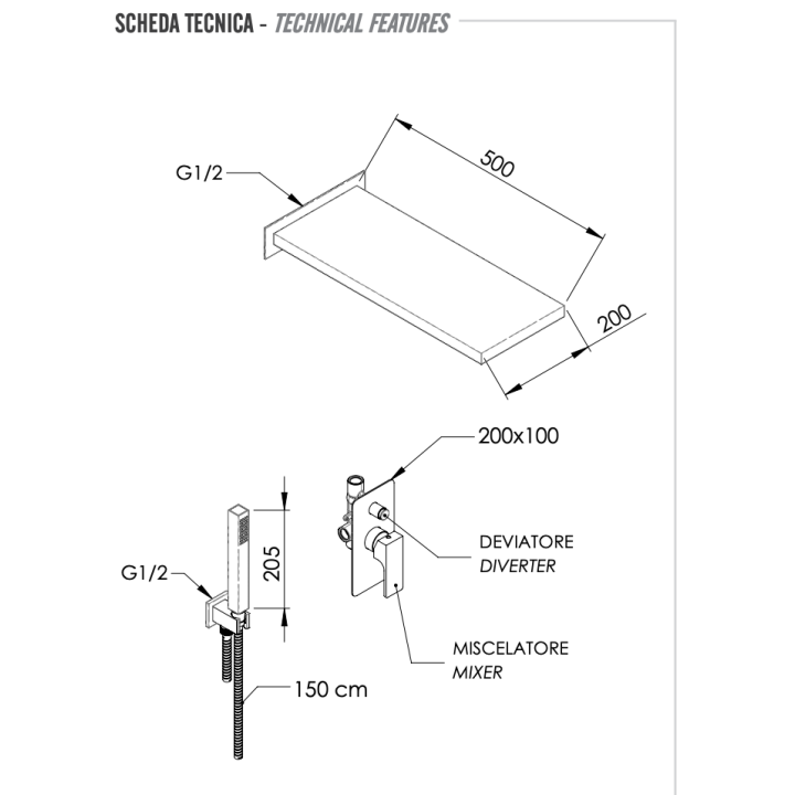 Душевую систему Remer Rubinetterie AU09S02SS