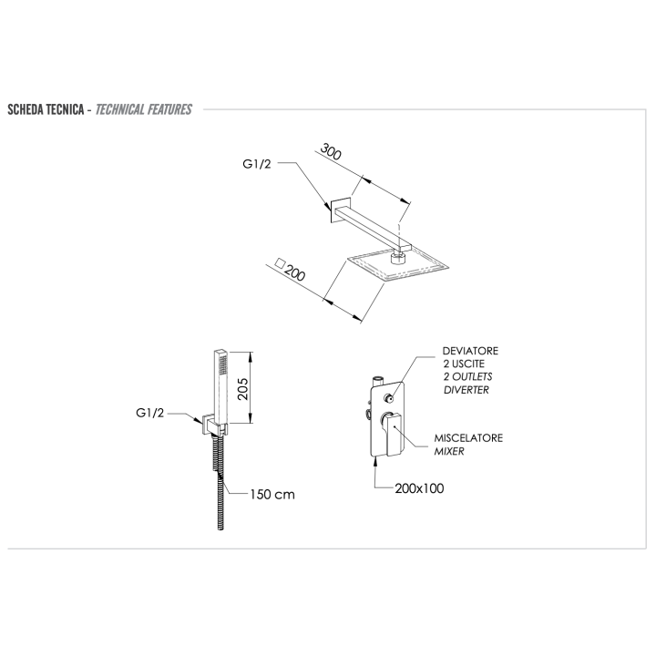 Душевая система Remer AU09S02UFS20