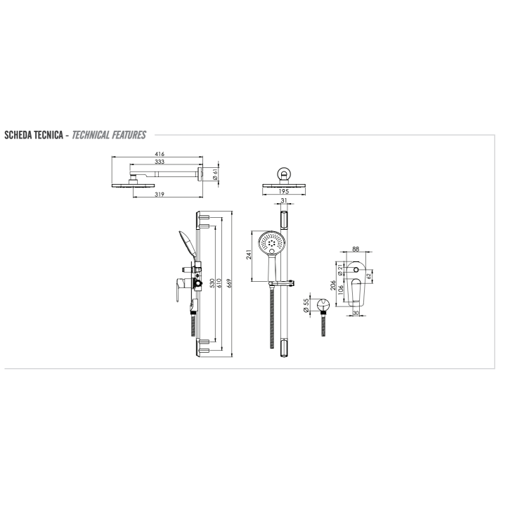 Душевая система Remer Vanity V09S01