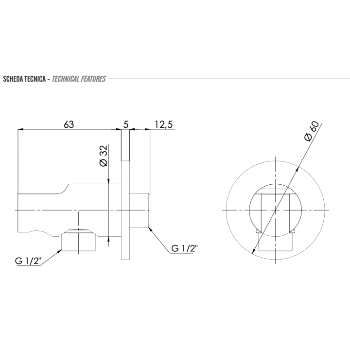Держатель для душа Remer Rubinetterie 337MBO