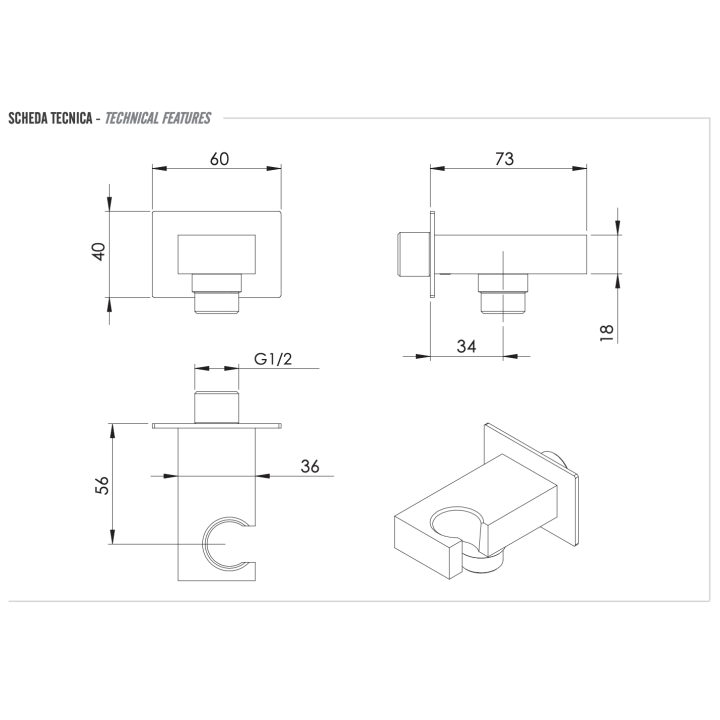 Держатель душа Remer Rubinetterie 337W