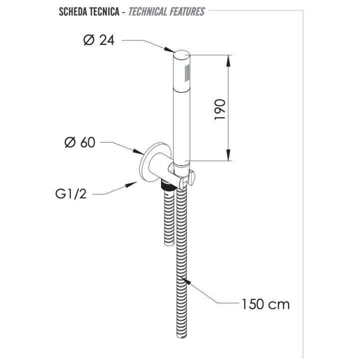 Душевой набор хром Remer Rubinetterie, 337M317MM