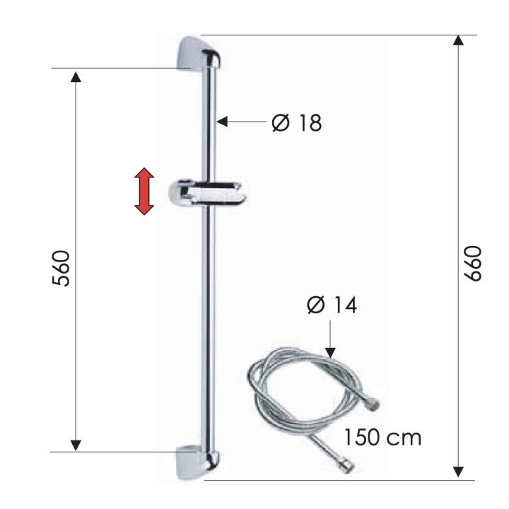 Душевой набор Remer Rubinetterie хром 314
