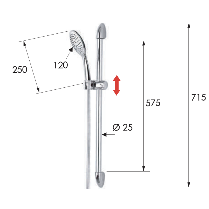 Душевой гарнитур Remer Rubinetterie хром, 311F315P3