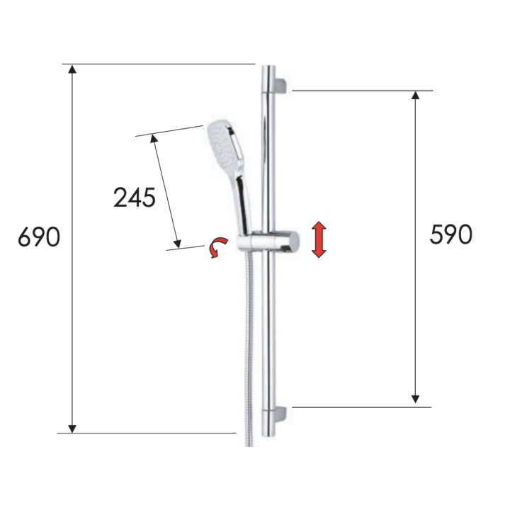 Душевой набор Remer Rubinetterie x Mont, 315R318CP