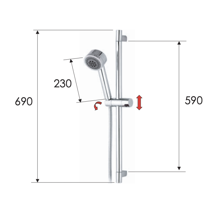 Душевой набор Remer Rubinetterie хром 315R321HG