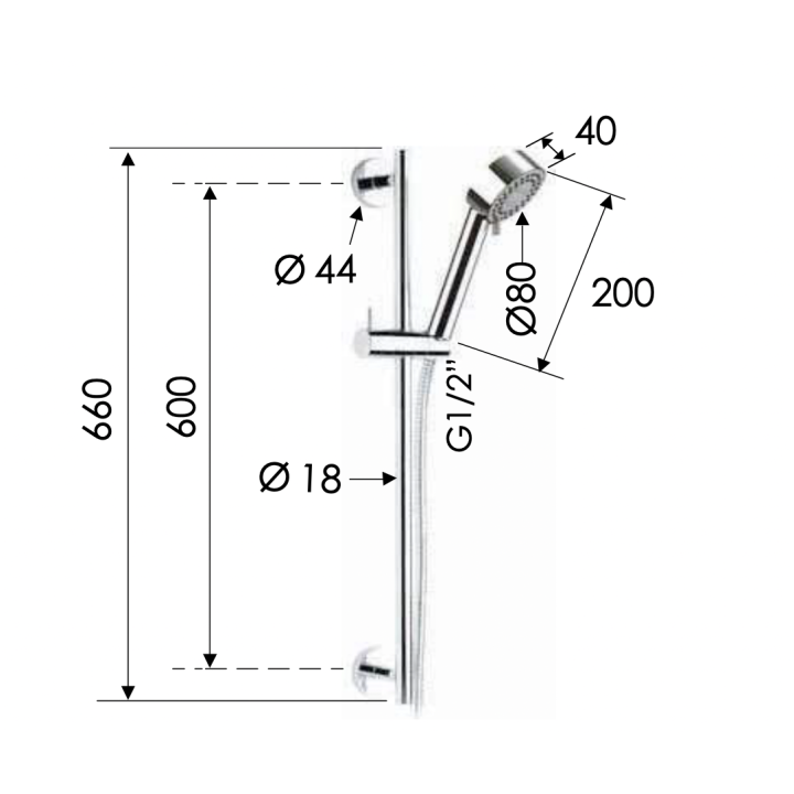 Душевой набор Remer Rubinetterie хром, 317M319MO