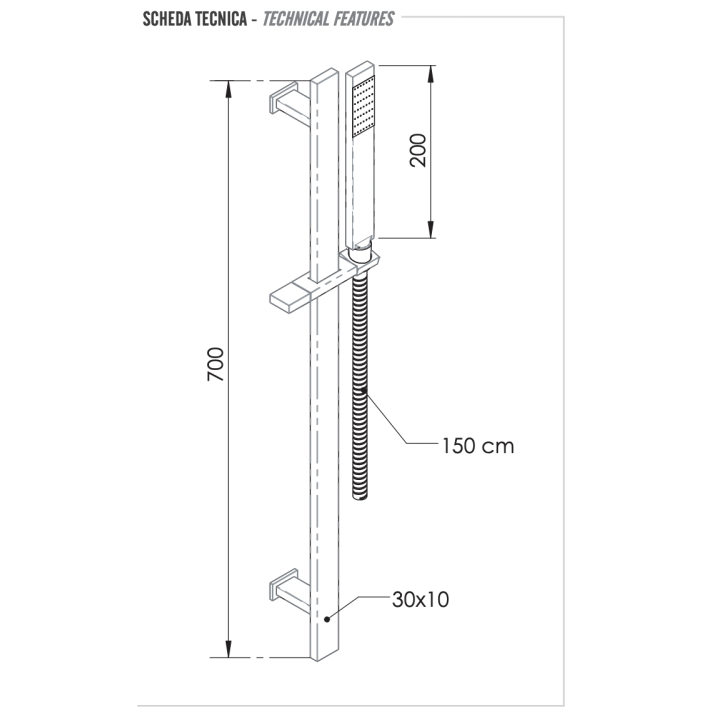 Душевой набор Remer Rubinetterie хром, 317R317RR