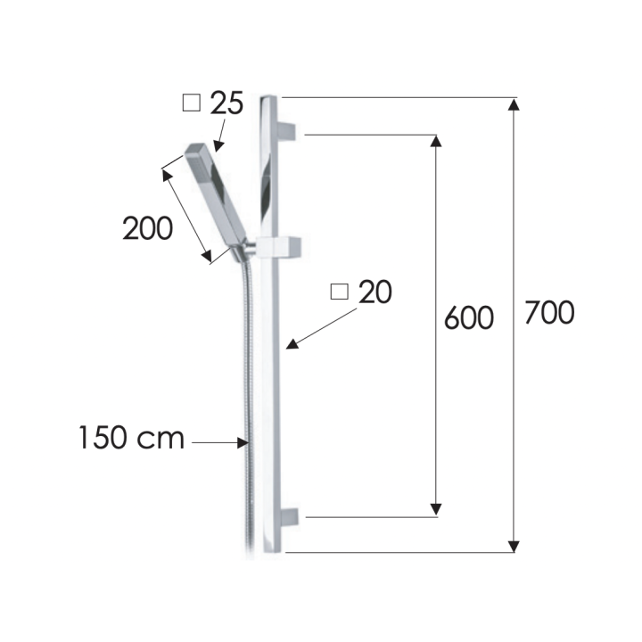 Душевой набор Remer Rubinetterie хром, 317S317SS