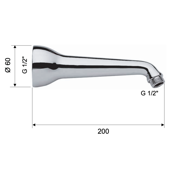 Кронштейн Remer для душа 20 см хром, 34520