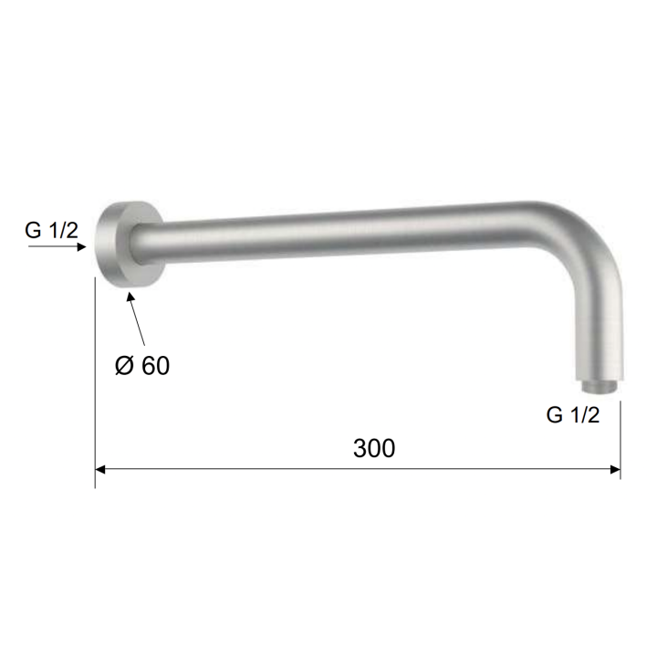 Кронштейн для душа Remer Rubinetterie 30 см, SS343L30