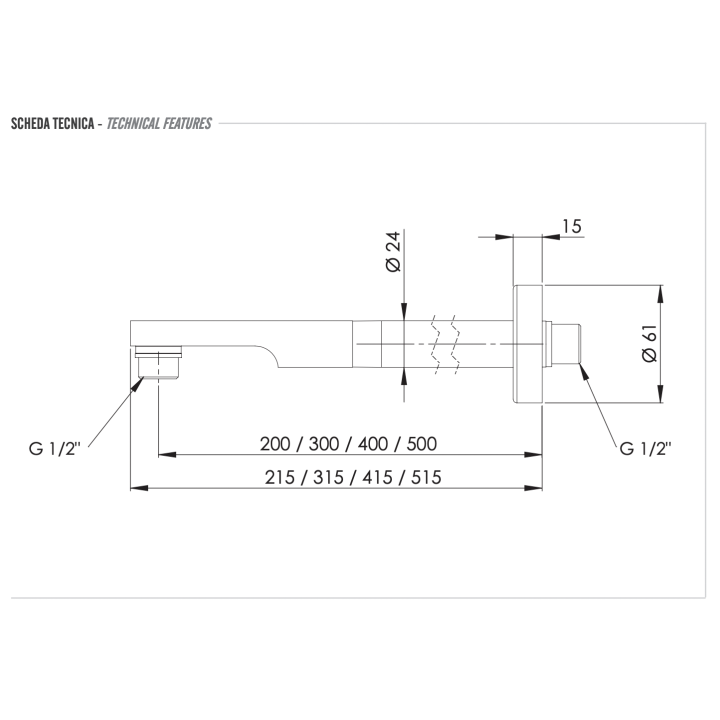 Кронштейн для верхнего душа золотой 348N40DO