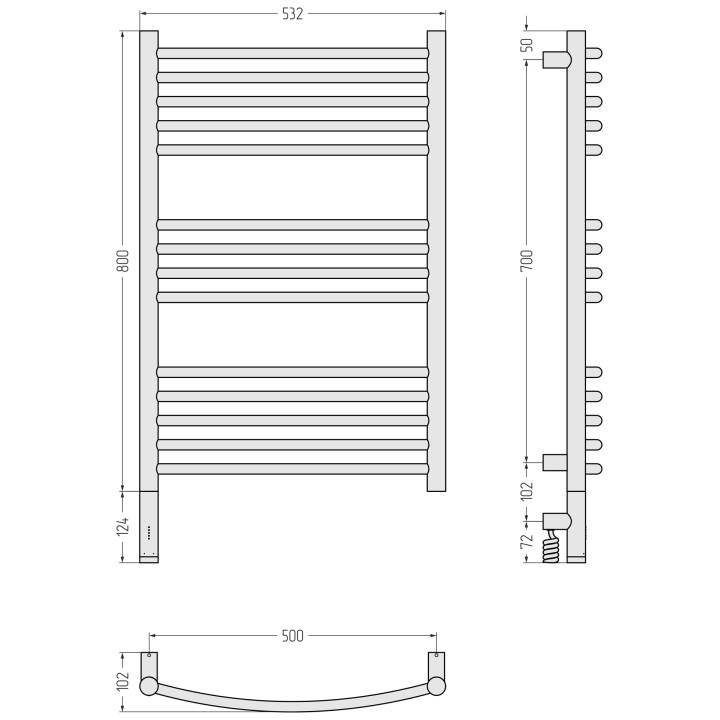 Полотенцесушитель Сунержа Богема 3.1, 022-6002-8050