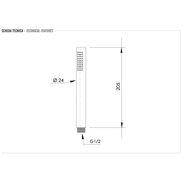 Ручной душ Remer Rubinetterie 1 режим хром, 317MDX
