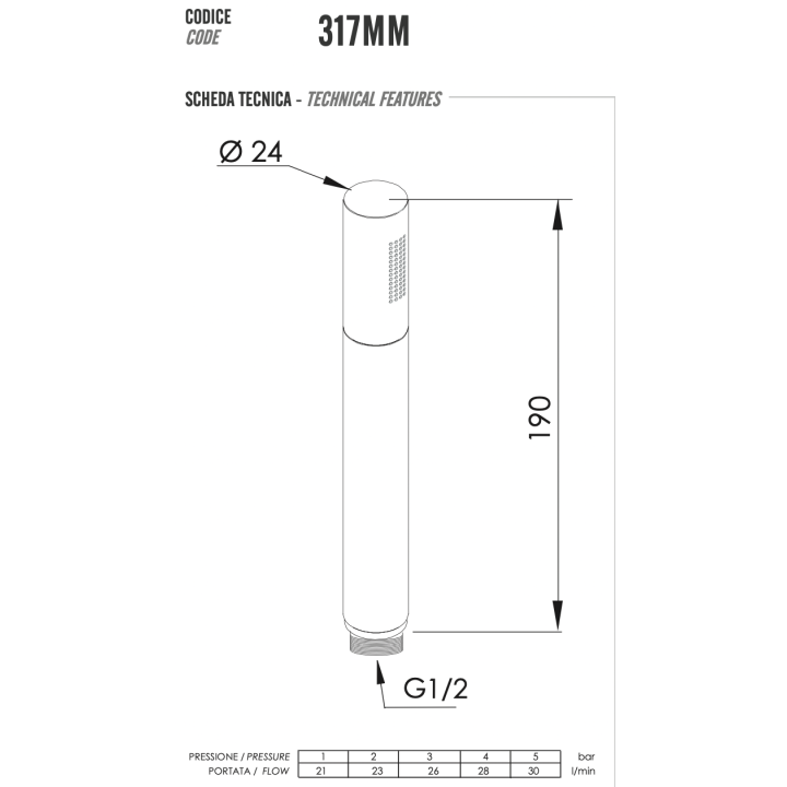 Ручной душ Remer Rubinetterie золото, 317MMDOX