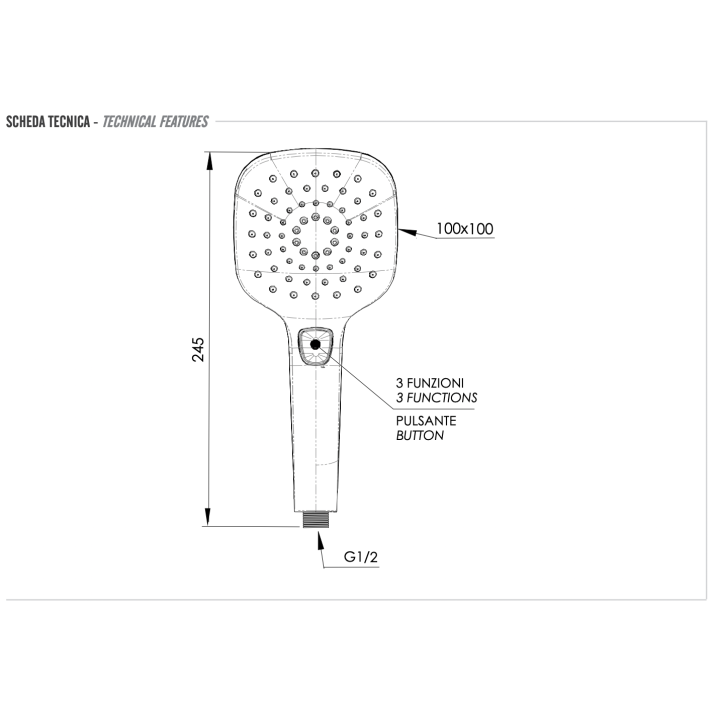 Ручной душ Remer черный матовый 318CPNOX