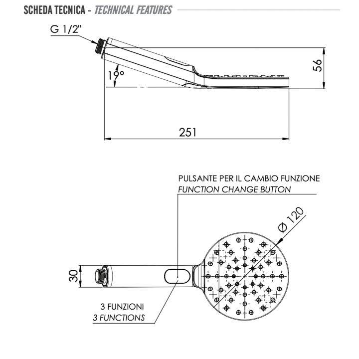 Ручной душ Remer Rubinetterie 318MPX