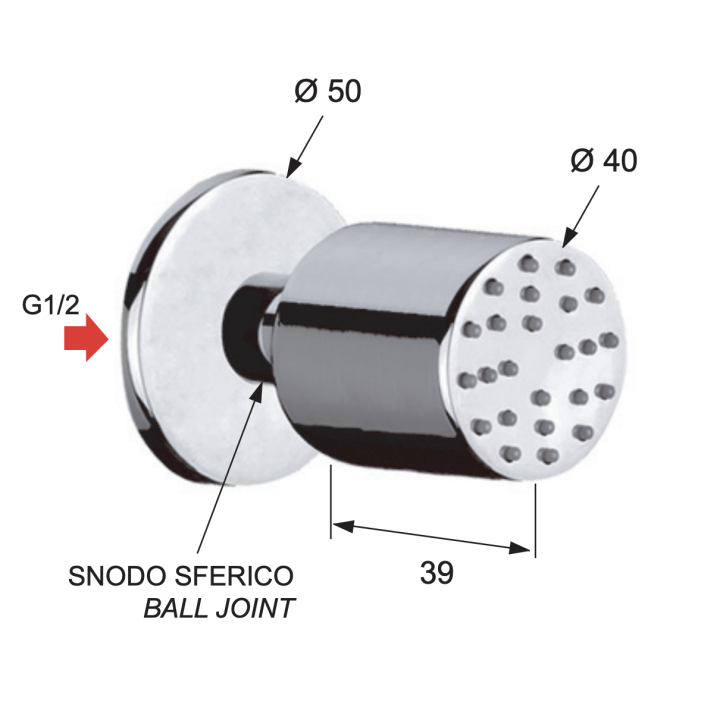 Форсунка круглая хром, Remer N34JET