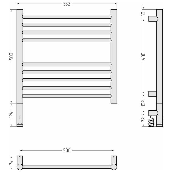 Сунержа Богема 3.1 Полотенцесушитель, 020-6004-5050
