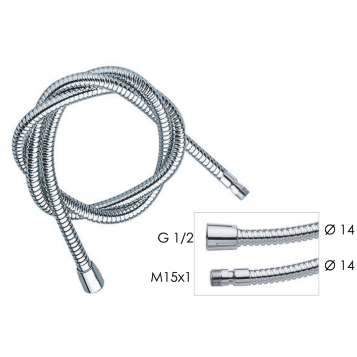 Шланг для душа Remer Rubinetterie 150 см, 333CN1512150