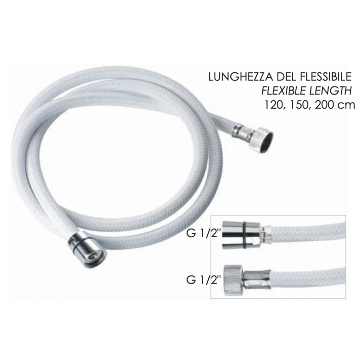 Шланг для душа Remer 150 см белый, 332CNNB150