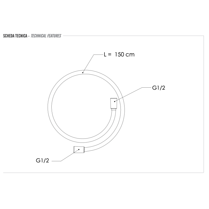 Шланг для душа Remer Rubinetterie INOX, SS332CN150