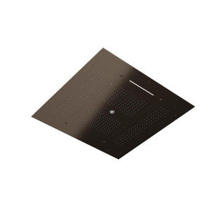 Treemme Shower and Thermostatic Верхний душ потолочный 95x95 см 4 режима с подсветкой Polished Black Chrome
