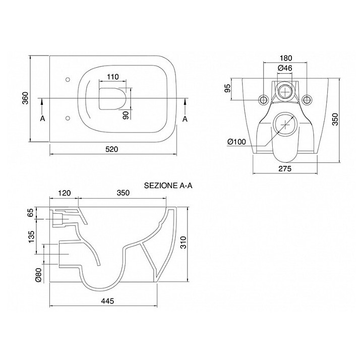 Унитаз Scarabeo Teorema 2.0 5126CL37BK