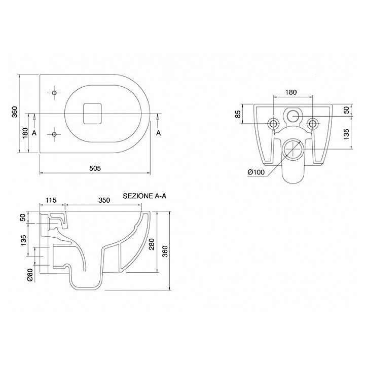 Унитаз Scarabeo Glam 5201TW37BK