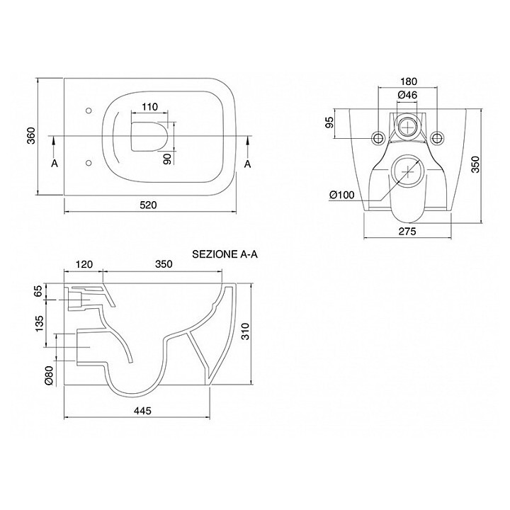 Унитаз Scarabeo Teorema 2.0 5126TW52