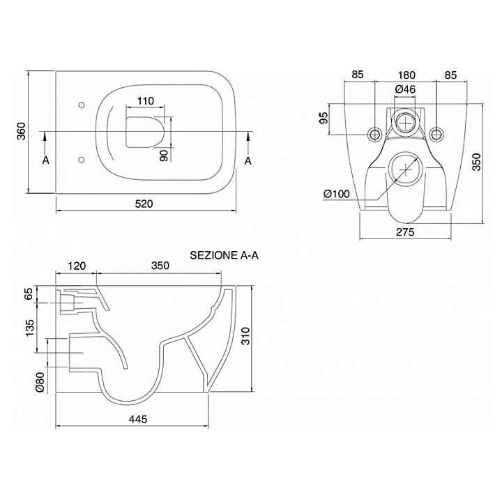 Унитаз Scarabeo Teorema 2.0 5126CL49BK