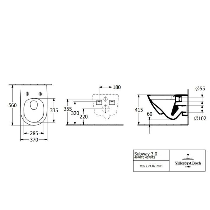 Унитаз Villeroy&Boch Subway 3.0 4670TSR1