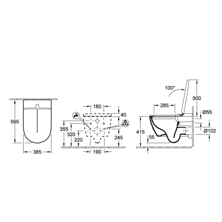 Унитаз Villeroy&Boch Viclean Black, Pure Black V0E100R7