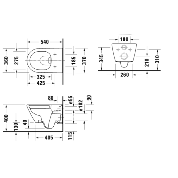 Унитаз Duravit D-Neo 37x54 см 45770900A1