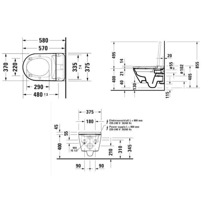 Унитаз Duravit SensoWash® D-Neo 654000012004300