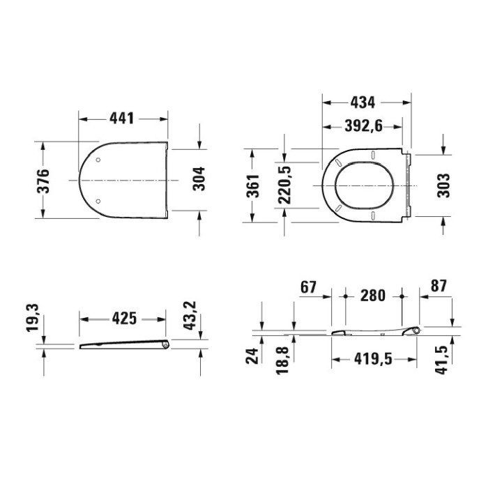 Duravit D-Neo Сиденье черное 0021691394