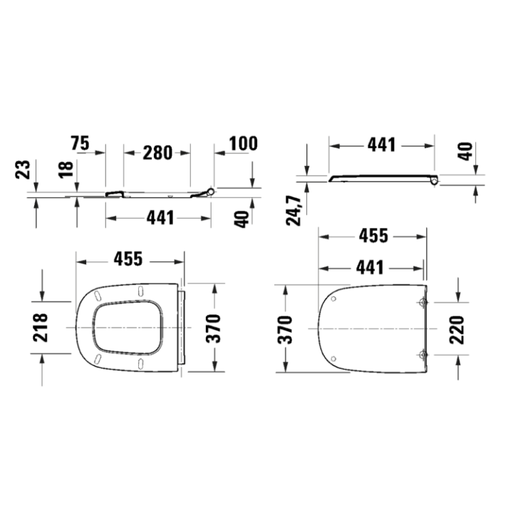 Сиденье Duravit Aurena Matt Black, 0027291500