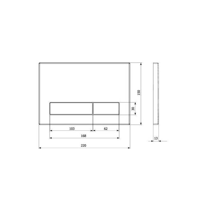 Elsen E16blackmatt клавиша смыва Matt Black