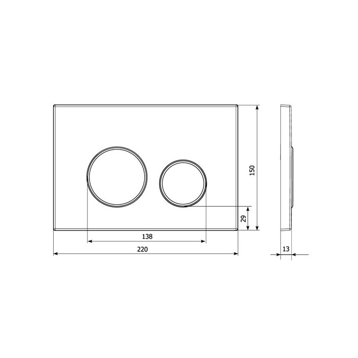 Elsen E11chrome клавиша смыва хром