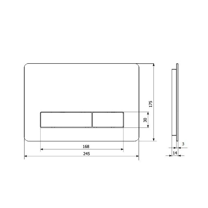Elsen E01inox клавиша смыва стальная