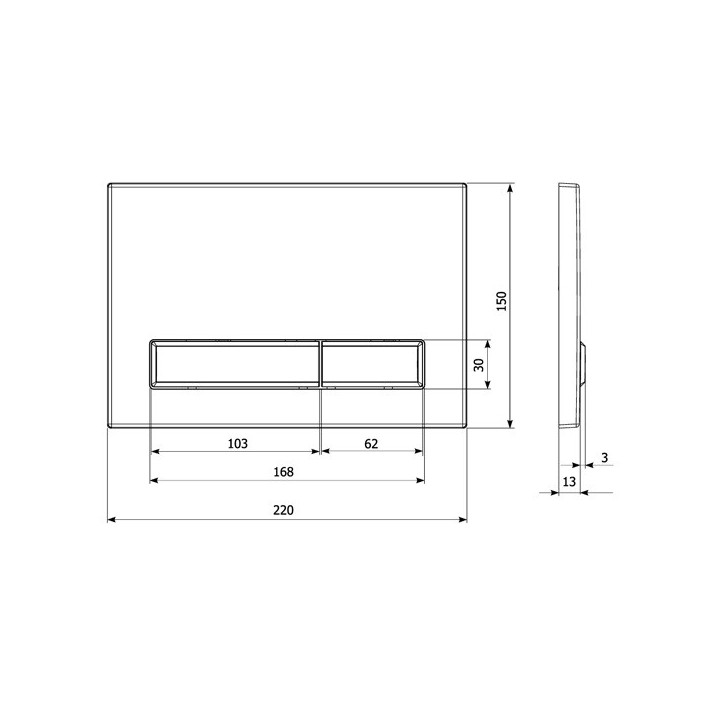 Elsen E08chrome клавиша смыва хром