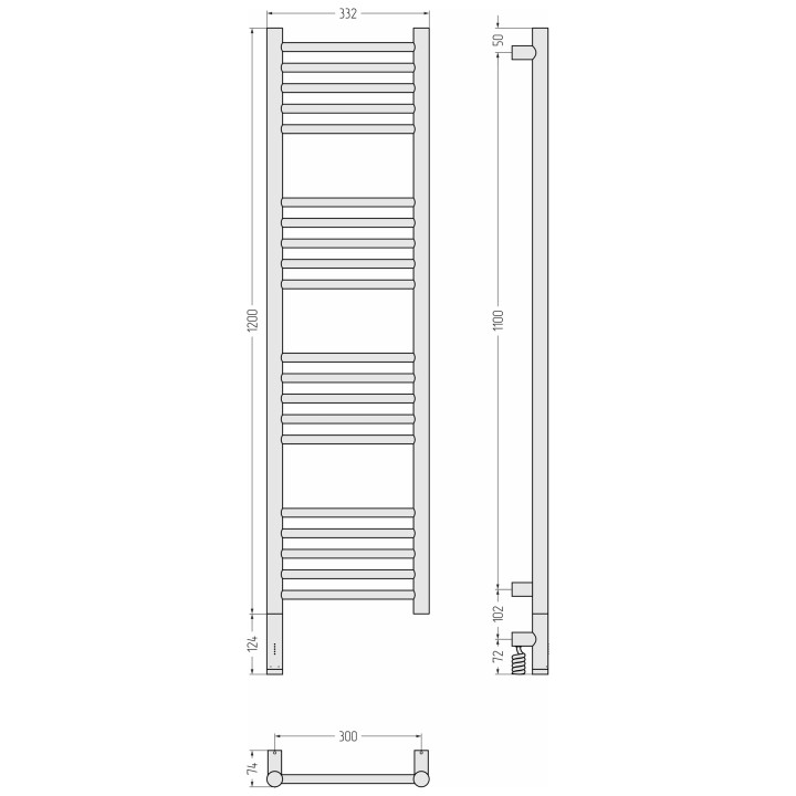 Полотенцесушитель Сунержа Богема 3.1, 30-6004-1230