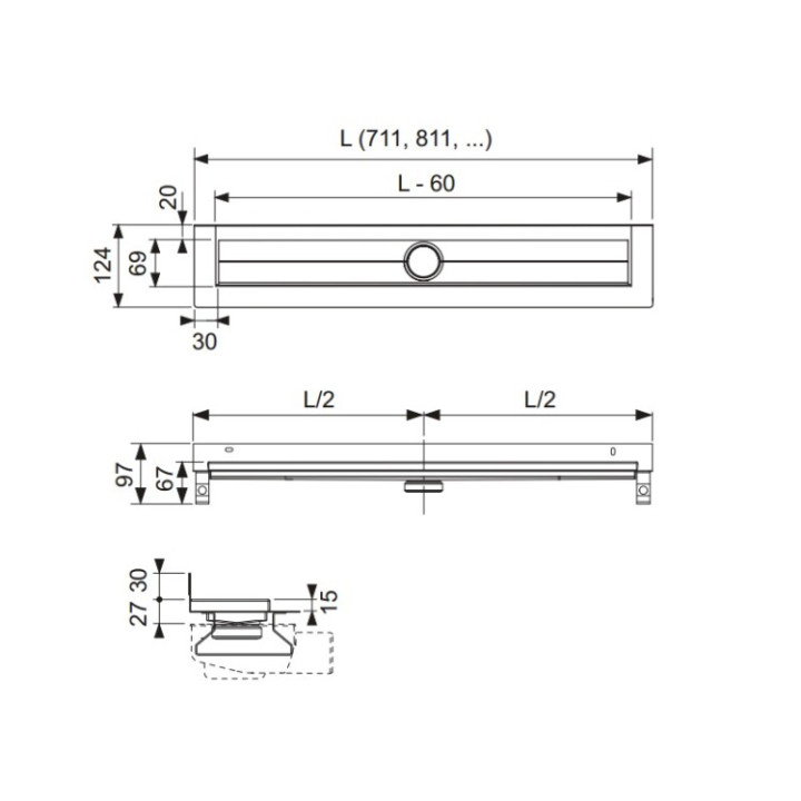 TECE TECEdrainline 80 см 600801