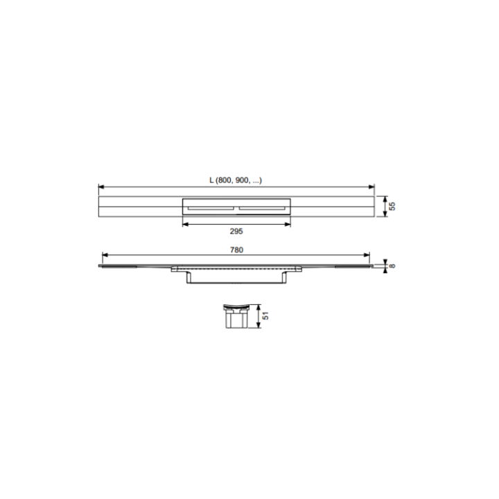 TECE TECEdrainprofile 90 см Brushed Black Chrome 670901
