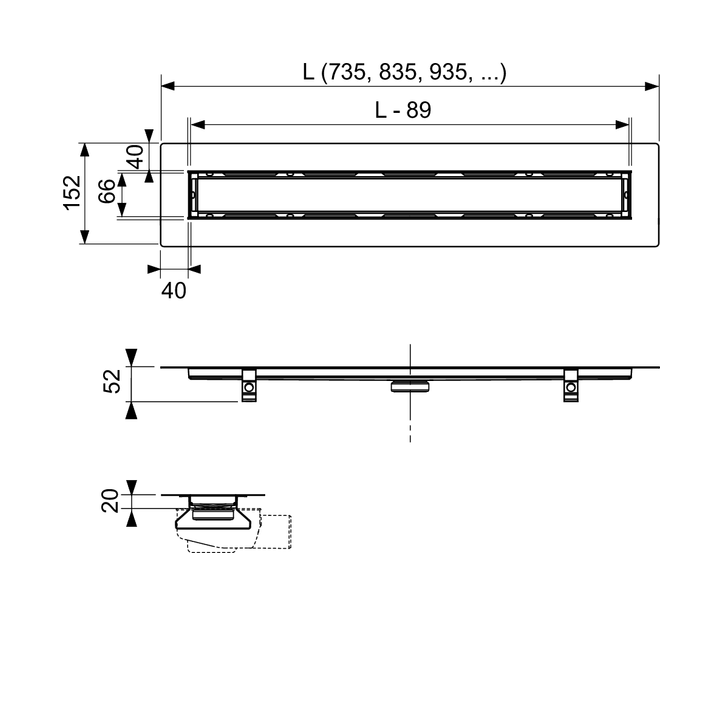 TECE TECEdrainline 150 см дренажный канал 651500