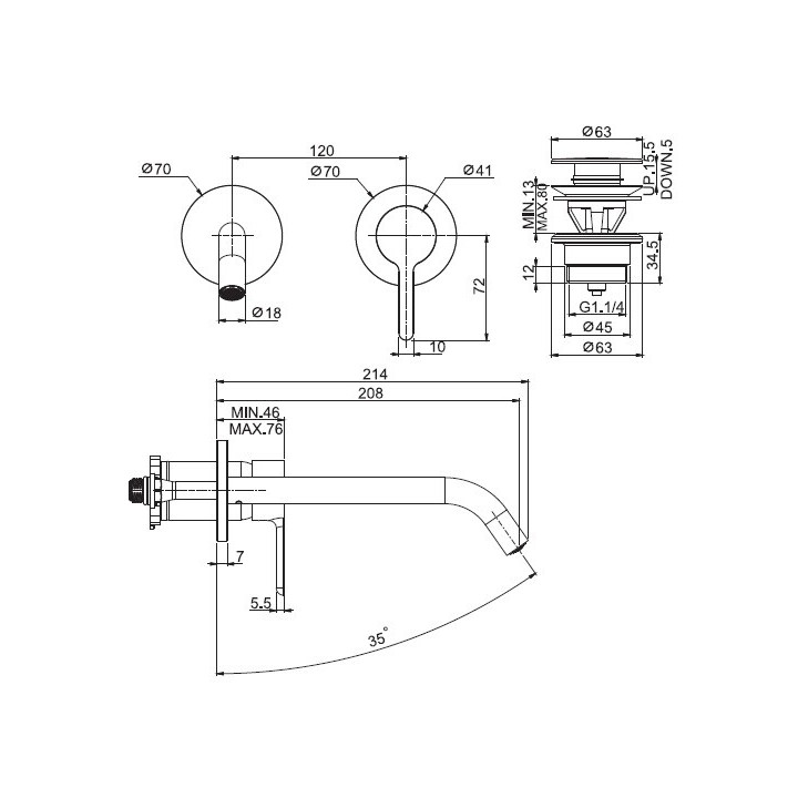 Смеситель F3121WLX8OS Fima Snap для раковины