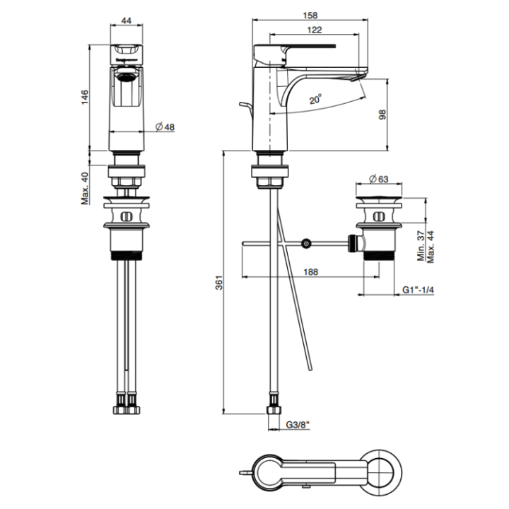 F3131CR Смеситель Fima Mast хром
