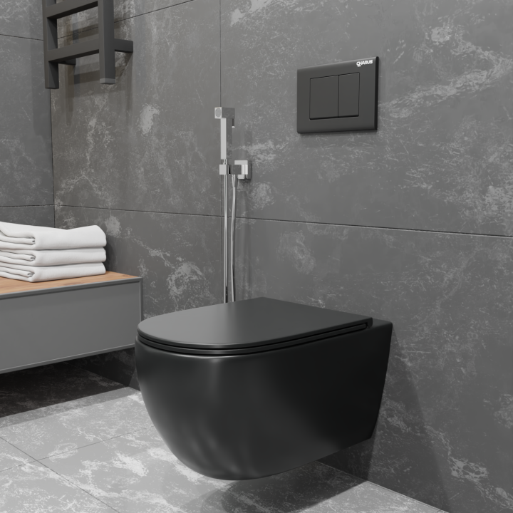 Унитаз подвесной Charus Skandenborg черный матовый, EWC700-125B